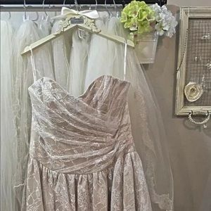 Champagne And Ivory Informal Wedding Dress Size 18
